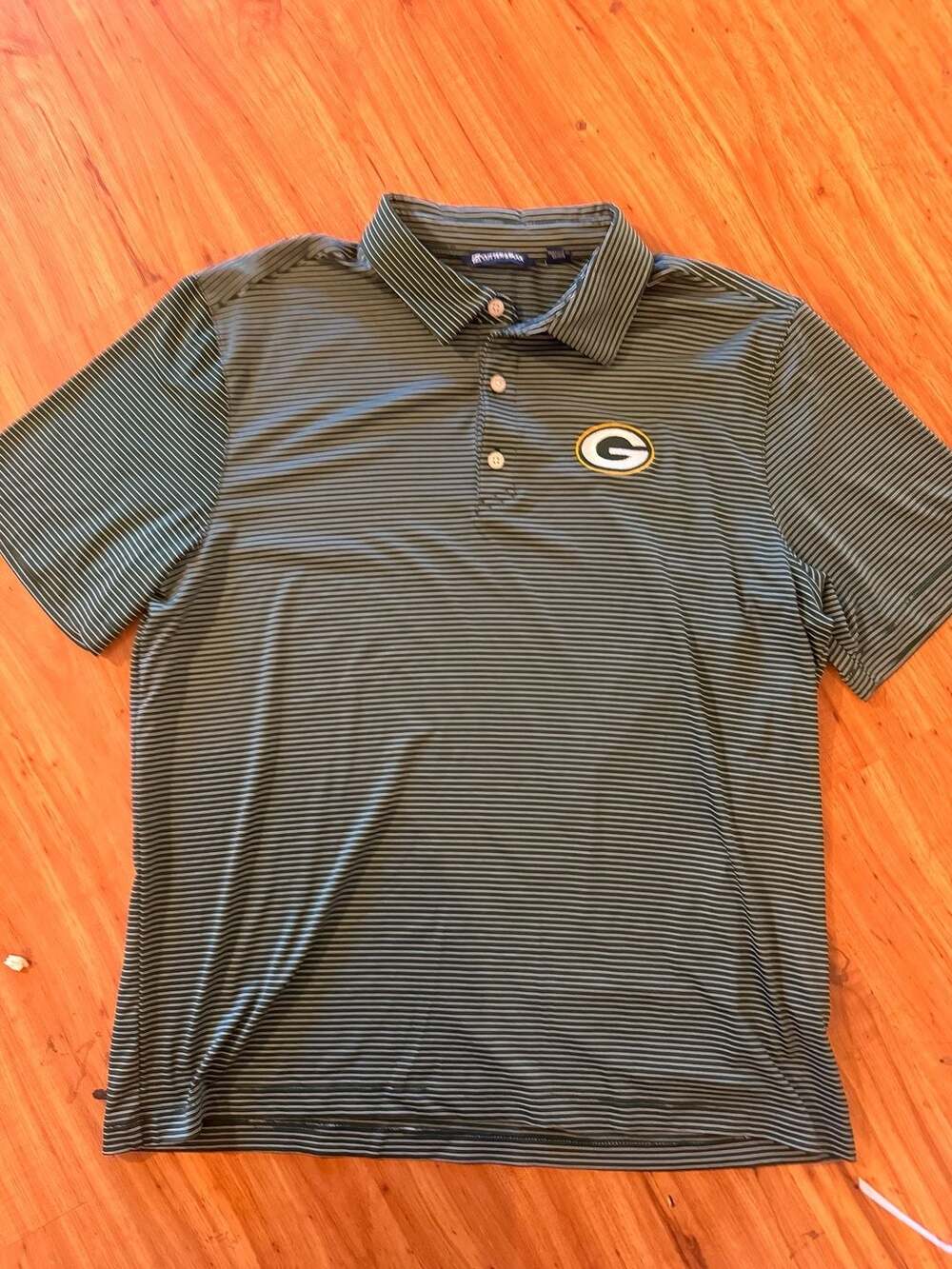Cutter & Buck Green Bay Packers Forge Eco Heather Stripe Polo Shirt